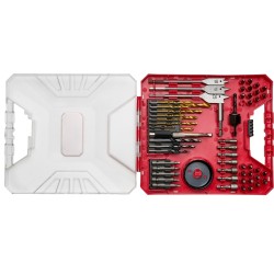 70-osainen pora- ja ruuvikärkisarja puu metalli betoni CR-V-ruuvikärjet kantolaukku