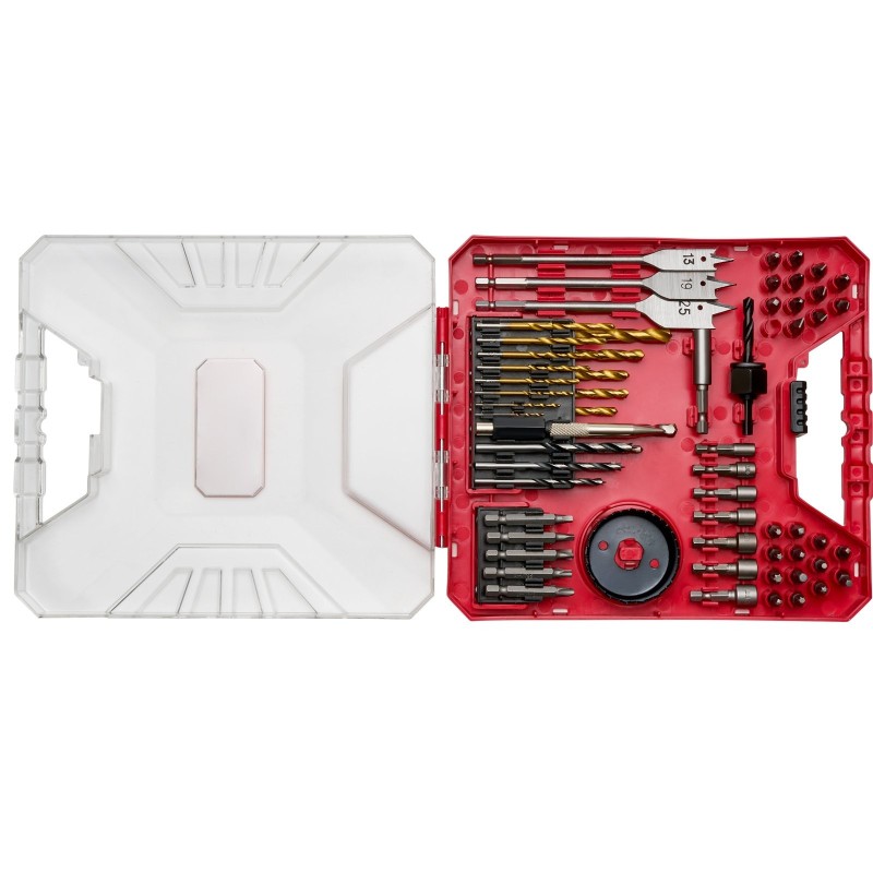 70-osainen pora- ja ruuvikärkisarja puu metalli betoni CR-V-ruuvikärjet kantolaukku