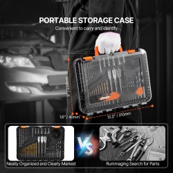 100-osainen poranterä- ja ruuvauskärkisarja CR-V-teräksisillä kärjillä puu metalli muovi sementti