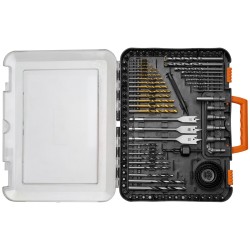 100-osainen poranterä- ja ruuvauskärkisarja CR-V-teräksisillä kärjillä puu metalli muovi sementti