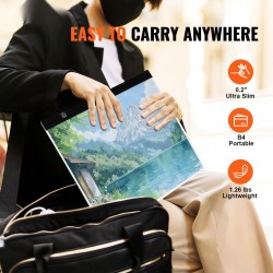 LED-valotaulu B4 ohut kevyt USB Type-C portaaton kirkkaudensäätö musta