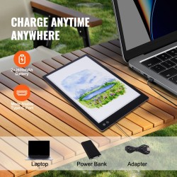 Ladattava A2-kokoinen LED-valopöytä 5200mAh 8 mm ohut musta sisäänrakenteisella ruudukolla