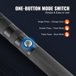 Valomiekka polykarbonaatiterä alumiinikahva 78 cm ladattava 14 RGB-väriä ääniefektit