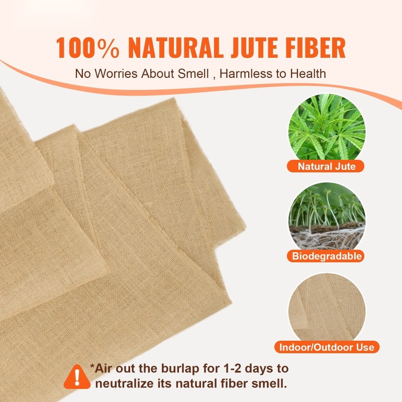 Juuttikangasrulla 914 millimetriä 45,7 metriä luonnollinen juutti 50 kertaa 50 kudos