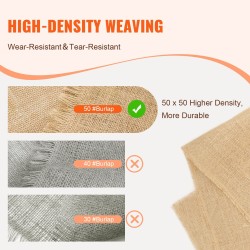 Juuttikangasrulla 914 millimetriä 45,7 metriä luonnollinen juutti 50 kertaa 50 kudos