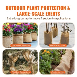 Säkkikangasrulla 100% juutti 1016 mm x 9,1 m 50x50 kudos askarteluun puutarhaan