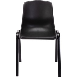 Moderni pinottava tuoli metallijaloin ja muovi-istuimella