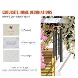 Tuulikellot alumiini ja kumipuu 1677 mm 6 putkea C-duuri ulkokäyttöön