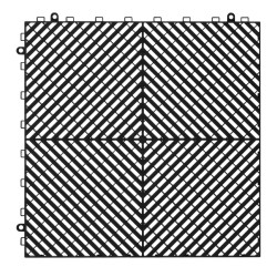 Kuivatuslaatta PP muovi 415 x 415 mm lukittava 24 kpl musta