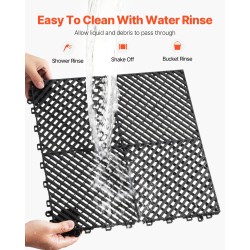 Kuivatuslaatta PP-muovi 415 x 415 mm lukittava 24 kpl musta