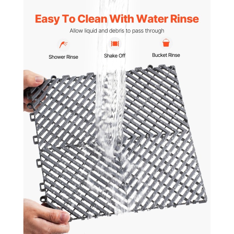 Kuivatusmatto toisiinsa lukittuva PP 310 x 310 mm 55 kpl liukastumista vähentävä