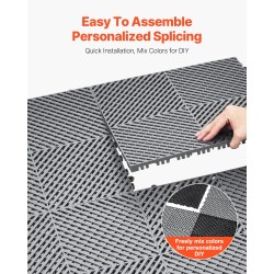 Vedenpoistomatto PP-muovi 415 x 415 mm 24 kpl harmaa