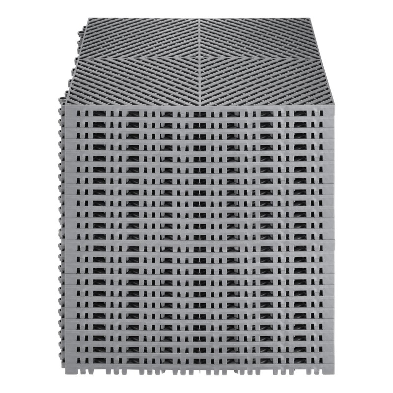 Vedenpoistomatto PP-muovi 415 x 415 mm 24 kpl harmaa