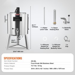 Pastörointikone viisikymmenen litran elintarvikelaatuisesta ruostumattomasta teräksestä valmistettu tarkka lämpö ja aikasäätö