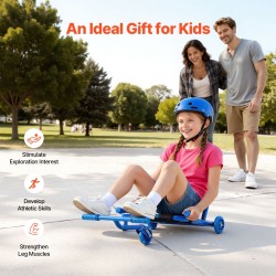 Ajettava potkulauta 60 kg kantavuus 4-vuotiaille sivuttaisliike sisä ja ulko sininen