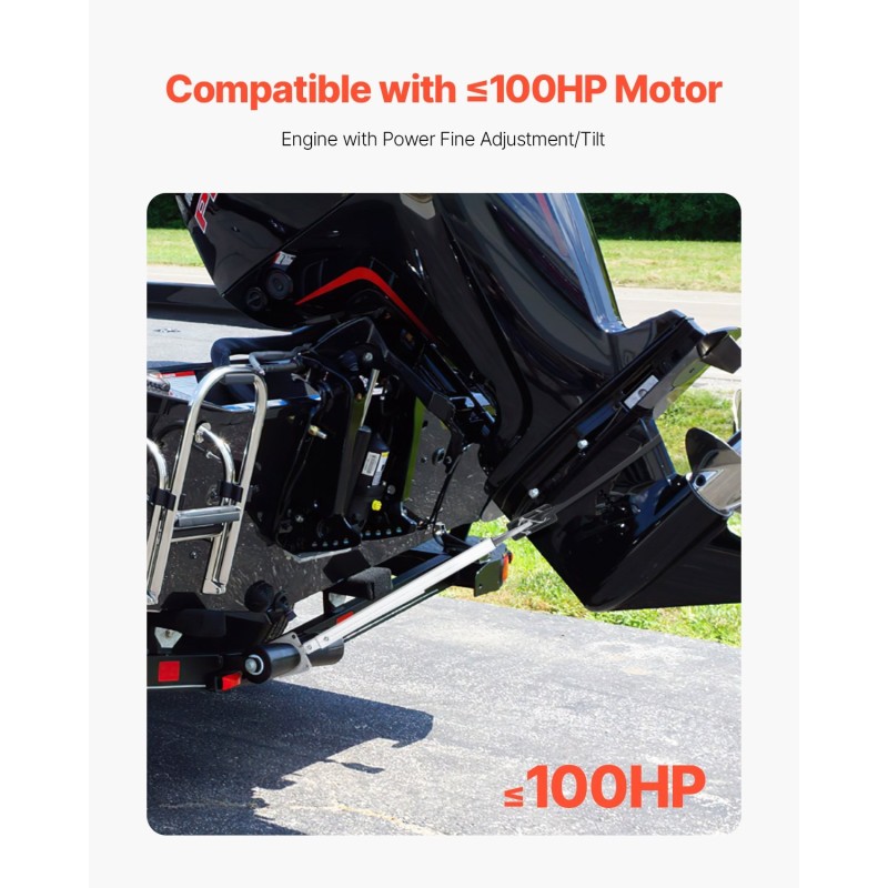 Perämoottorin tuki säädettävä 609–914 mm galvanoitu teräsrunko komposiittipää alle 100 hv