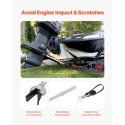 Perämoottorin tuki säädettävä 609–914 mm galvanoitu teräsrunko komposiittipää alle 100 hv