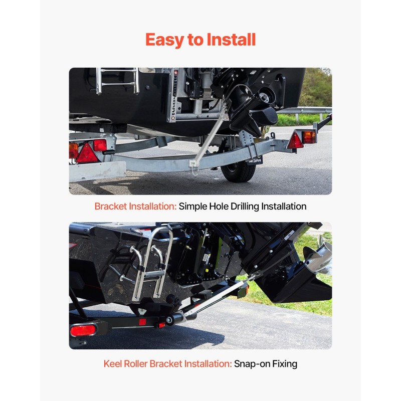 Perämoottorin tuki säädettävä 609–914 mm galvanoitu teräsrunko komposiittipää alle 100 hv