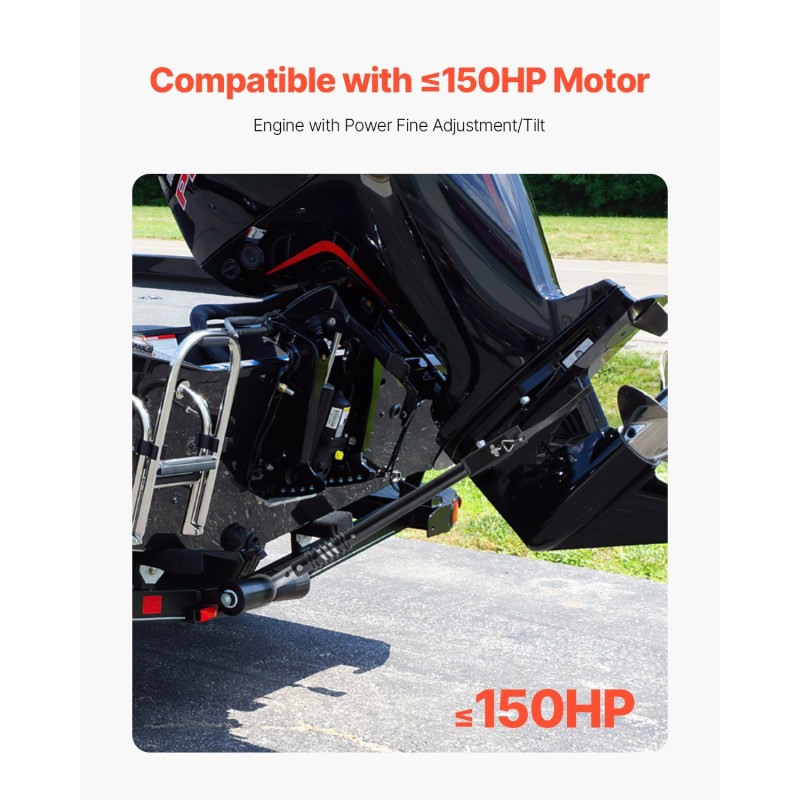 Peräpeilin tuki galvanoitu raskasmetalli säädettävä 505–779,7 mm alle 150 hevosvoimaa sopii trailereihin