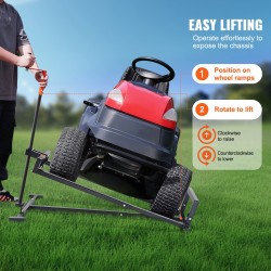 Ajoleikkurin nostotunkki hiiliteräs 399 kg kantavuus 0–600 mm taittuva teleskooppinen kampikahvalla