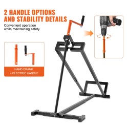 Ajoleikkurin nostotunkki hiiliteräs 399 kg kantavuus 0–600 mm taittuva teleskooppinen kampikahvalla