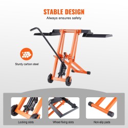 Hydraulinen ruohonleikkurinostin hiiliteräksinen 225 kg kantavuus säädettävä leveys siirrettävä pyörillä