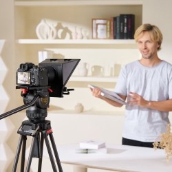 Pöytäteleprompteri 8 tuuman 70 prosenttia läpäisevä heijastuslasi järjestelmäkamera webkamera älypuhelintuki