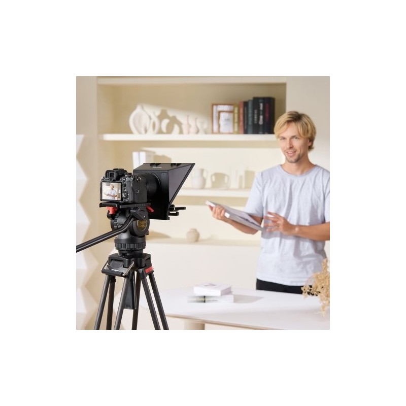 Pöytäteleprompteri 8 tuuman 70 prosenttia läpäisevä heijastuslasi järjestelmäkamera webkamera älypuhelintuki