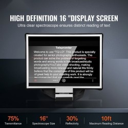 Lattiamallinen teleprompteri alumiiniseos 16 tuumaa puoliläpäisevällä peilillä tukee älypuhelimia Bluetooth-kaukosäätimellä