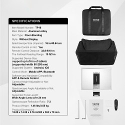 Lattiamallinen teleprompteri alumiiniseos 16 tuumaa puoliläpäisevällä peilillä tukee älypuhelimia Bluetooth-kaukosäätimellä