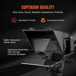 Lattiamallinen 13-tuumainen teleprompteri sinkitty teräslevy 70% valonläpäisy tukee DSLR-kameroita ja 11-tuumaisia älypuhelimia