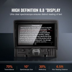 Pöytäteleprompteri 10-tuumainen alumiiniseoksesta ja ABS-muovista tukee järjestelmäkameraa ja älypuhelimia