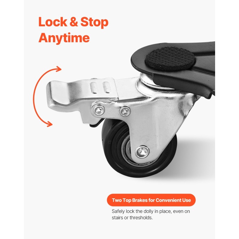 Huonekalukuljetin hiiliteräksinen 4 alusta 544 kg kantavuus 5 kääntyvää pyörää kodinkoneiden siirtoon