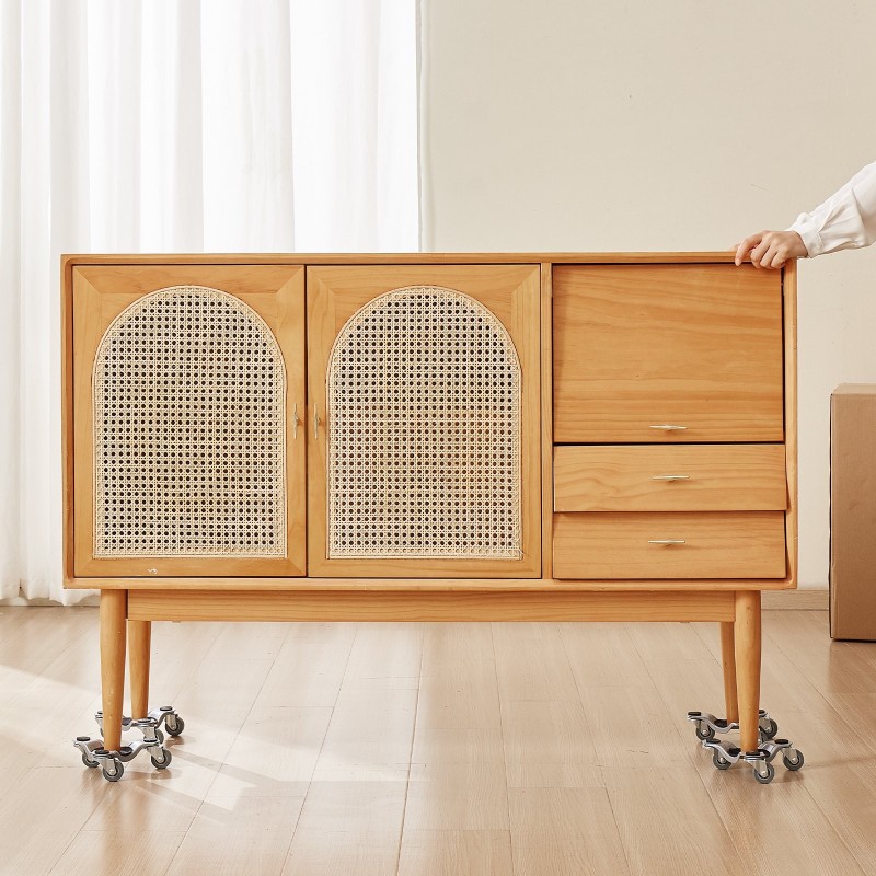 Huonekalujen ja kodinkoneiden siirtovaunasetti 4 kpl hiiliteräs 200 kg kolmipyöräinen