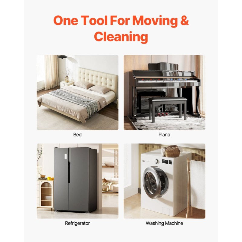 Huonekalusiirrin neljän alustan hiiliteräs 1575 kilogramman kantavuus 360 asteen pyörät