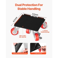 Huonekalukärryt hiiliterästä 4 kpl kantavuus 1575 kg 5 kääntyvää pyörää