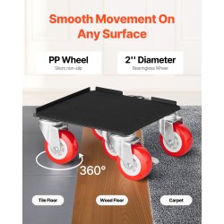 Huonekalukärryt hiiliterästä 4 kpl kantavuus 1575 kg 5 kääntyvää pyörää