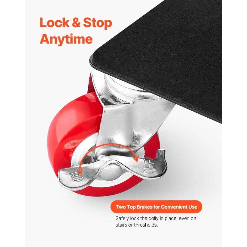 Huonekalukärryt hiiliterästä 4 kpl kantavuus 1575 kg 5 kääntyvää pyörää