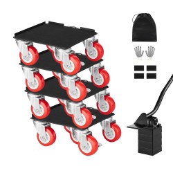 Huonekalukärryt hiiliterästä 4 kpl kantavuus 1575 kg 5 kääntyvää pyörää