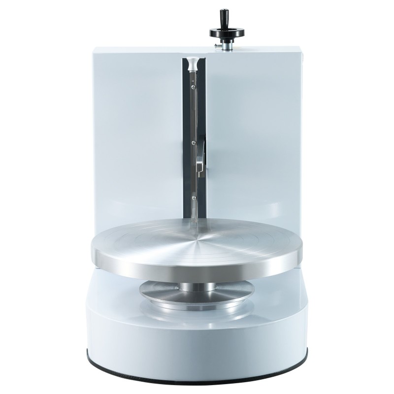 Kakunkoristelukone ammattikäyttöön 4–12 tuuman kakuille säädettävällä lastalla valkoisena