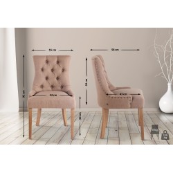 Tyylikäs pehmustettu ruokapöydän tuoli kankaalla ja puujaloilla