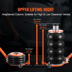 Pneumaattinen ilmatunkki 6 tonnia 6-osainen teräsputkirakenne säädettävä kahva kumityyny sedaneille maastoautoille