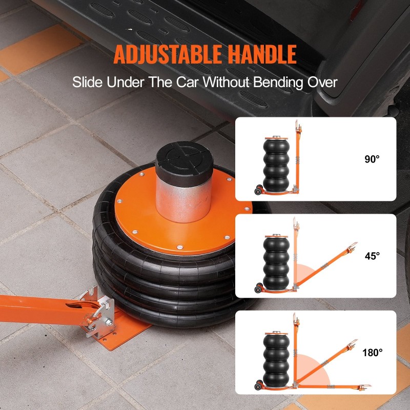 Pneumaattinen ilmatunkki 6 tonnia 6-osainen teräsputkirakenne säädettävä kahva kumityyny sedaneille maastoautoille