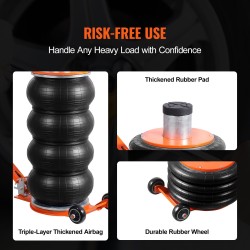 Pneumaattinen ilmatunkki 6 tonnia 6-osainen teräsputkirakenne säädettävä kahva kumityyny sedaneille maastoautoille