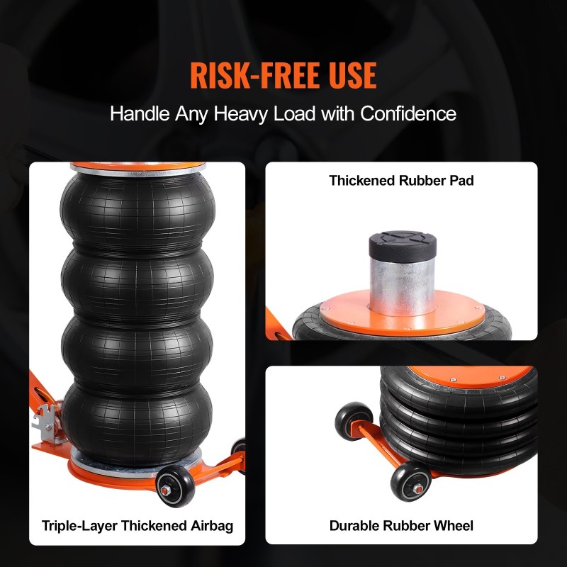 Pneumaattinen ilmatunkki 6 tonnia 6-osainen teräsputkirakenne säädettävä kahva kumityyny sedaneille maastoautoille