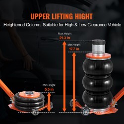 Pneumaattinen ilmatunkki kolmen tonnin nostokyky kuusiosainen teleskooppinen teräsputkirakenne säädettävä kahva paksu kumityyny