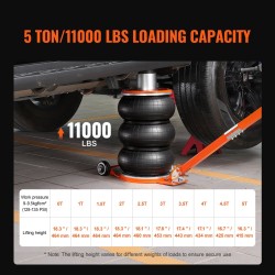 Pneumaattinen ilmatunkki viiden tonnin kuusiosainen teräsputki säädettävä kahva paksu kumityyny