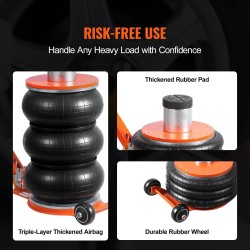 Pneumaattinen ilmatunkki viiden tonnin kuusiosainen teräsputki säädettävä kahva paksu kumityyny