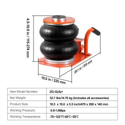 Paineilmatunkki 3 tonnin matalaprofiili korotetulla pylväällä henkilöautoille ja pickup-autoille