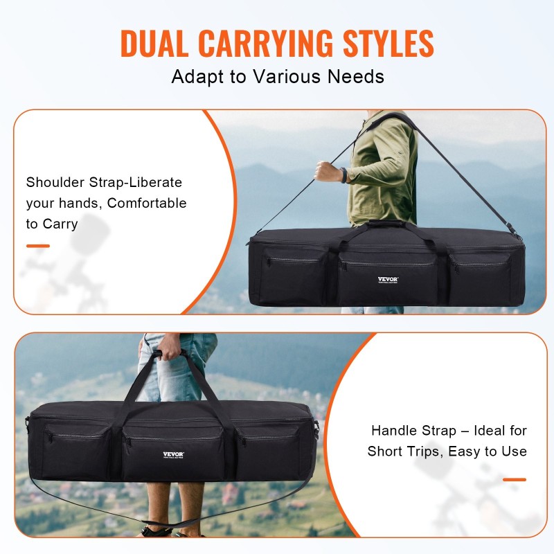 Kaukoputkikotelo 1035 mm tilava 900D Oxford-kangas PU-pinnoite pehmustettu sisävuori irrotettava väliseinä